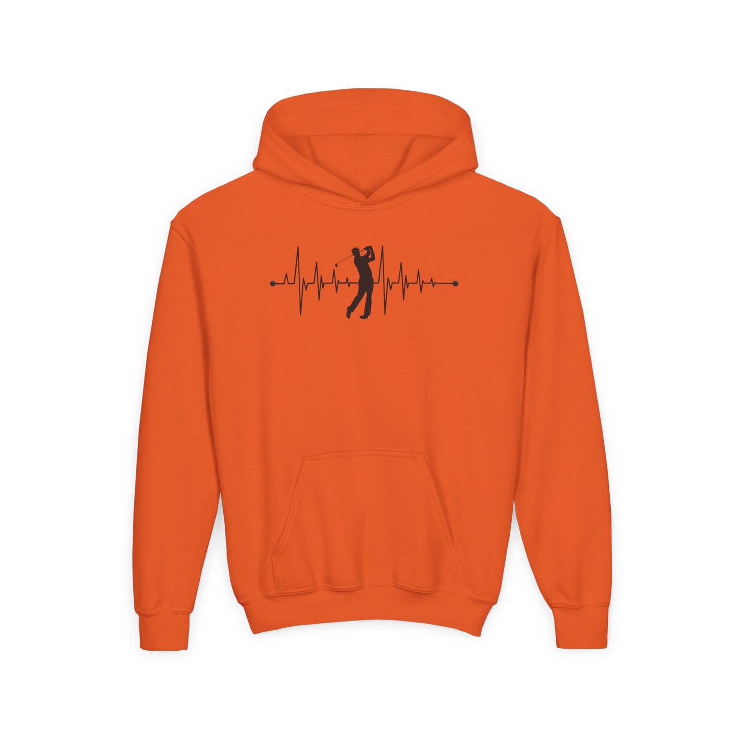 Golf Heartbeat (Youth Unisex Hooded Sweatshirt)