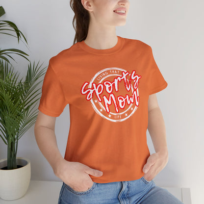 Sports Mom -- Red Font (Adult Unisex Tee)