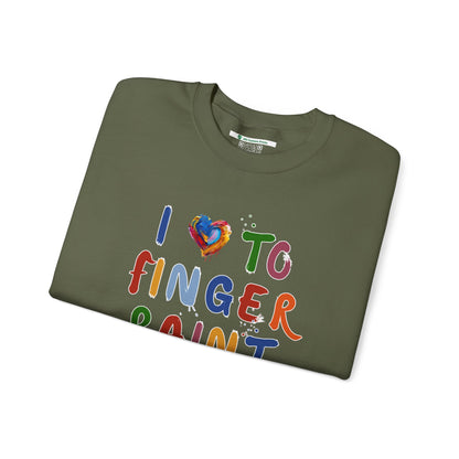 Matching Couple's Set -- I Love to Fingerpaint (Adult Unisex Crewneck Sweatshirt)
