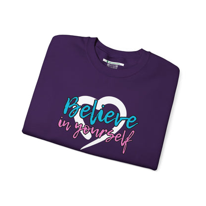 Believe In Yourself -- Blue/Pink (Adult Unisex Crewneck Sweatshirt)