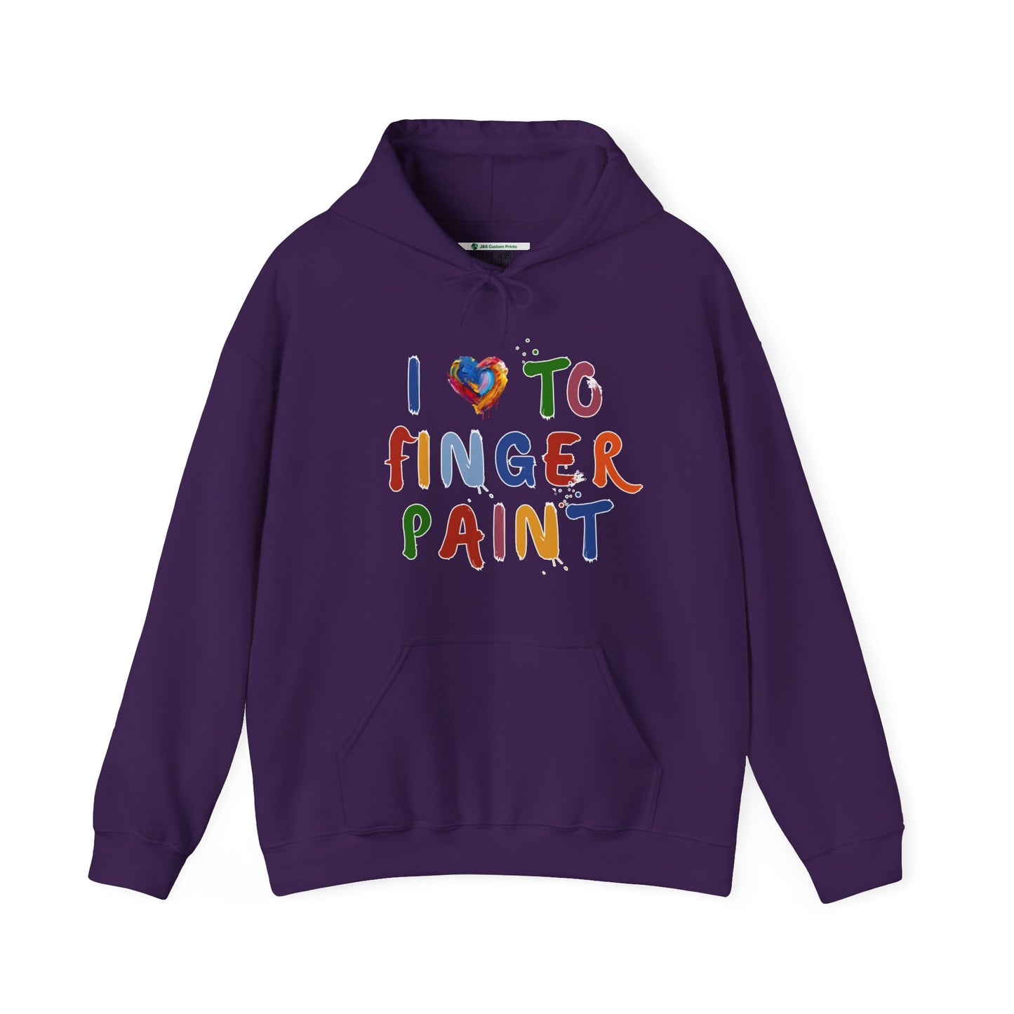 Matching Couple's Set -- I Love to Fingerpaint (Adult Unisex Hooded Sweatshirt)