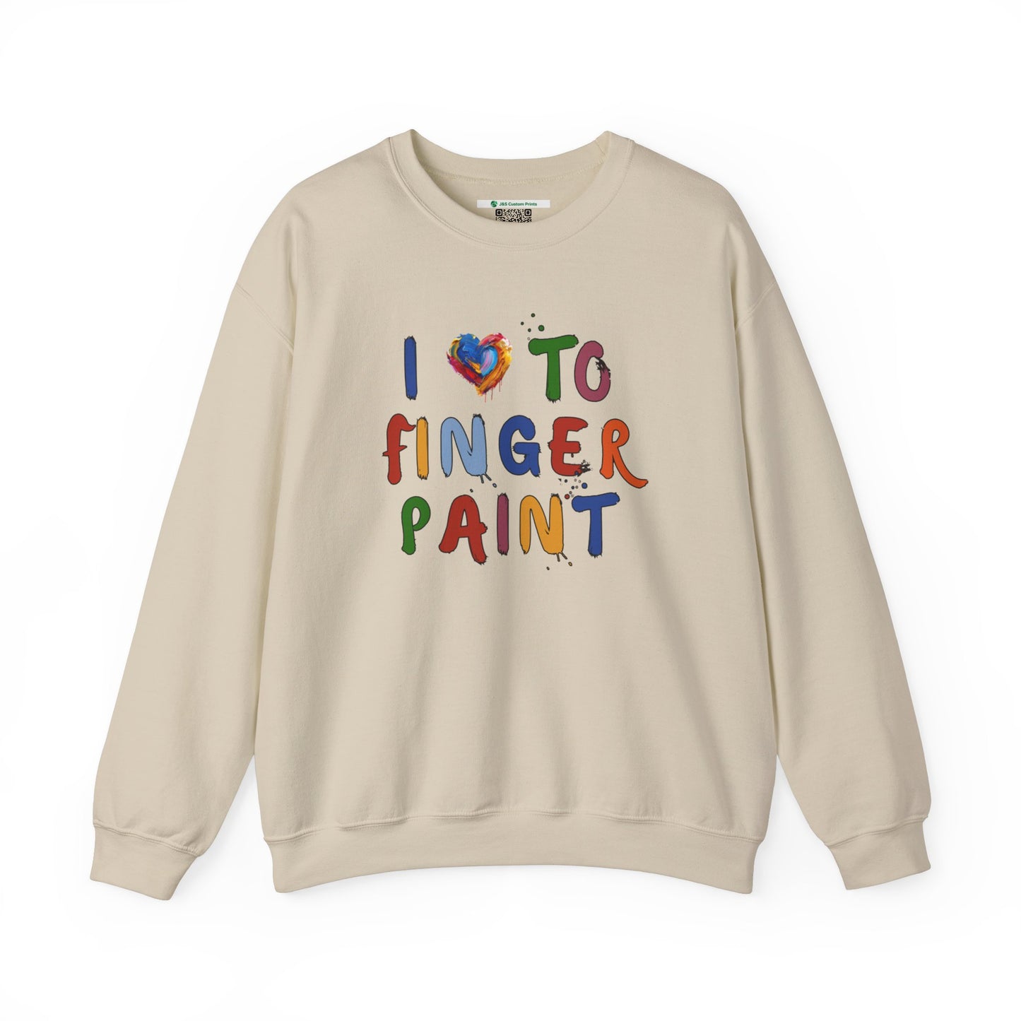 Matching Couple's Set -- I Love to Fingerpaint (Adult Unisex Crewneck Sweatshirt)