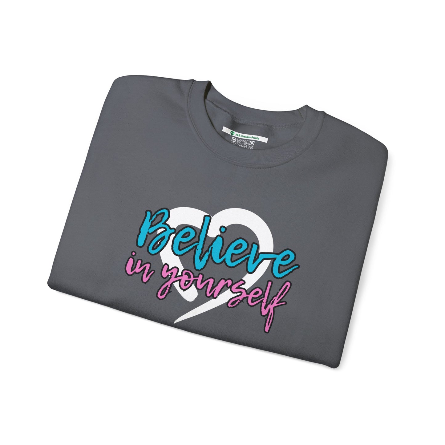 Believe In Yourself -- Blue/Pink (Adult Unisex Crewneck Sweatshirt)
