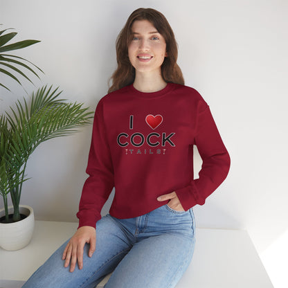 I Love Cocktails -- Simple Font (Adult Unisex Crewneck Sweatshirt)
