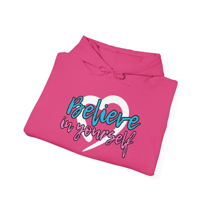 Believe In Yourself -- Blue/Pink (Adult Unisex Hooded Sweatshirt)