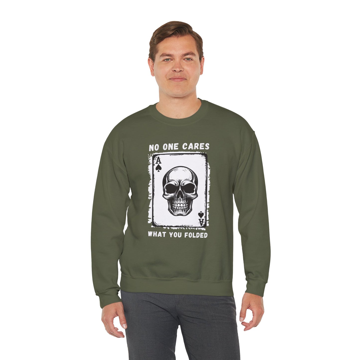 No One Cares What You Folded (Adult Unisex Crewneck Sweatshirt)