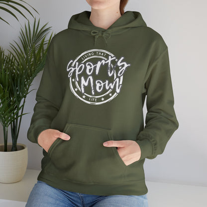 Sports Mom -- Gray Font (Adult Unisex Hooded Sweatshirt)
