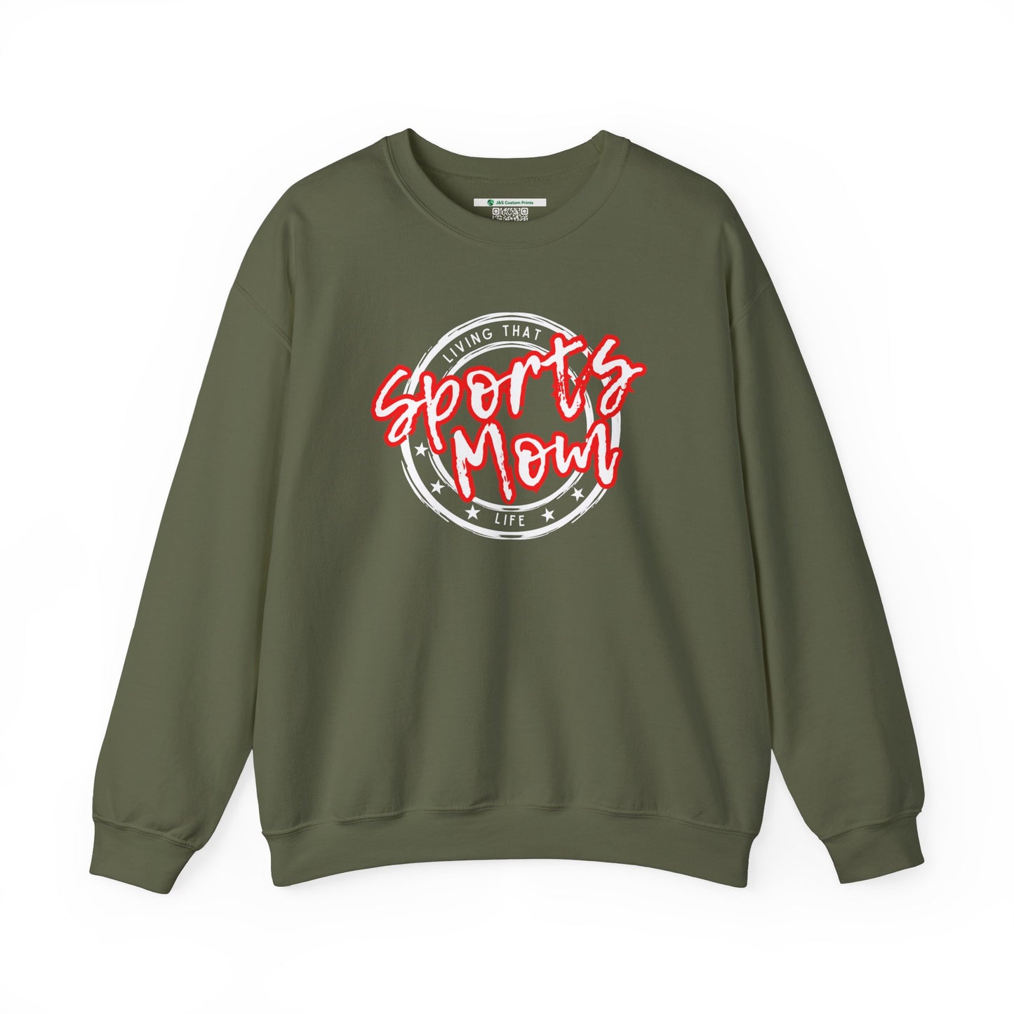 Sports Mom -- Red Font (Adult Unisex Crewneck Sweatshirt)