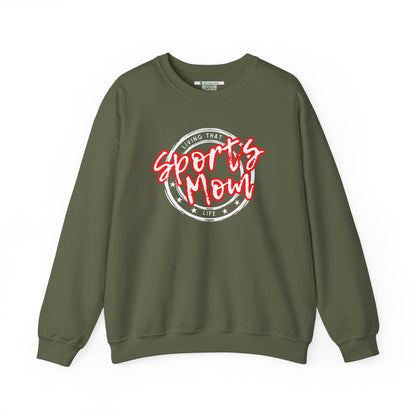 Sports Mom -- Red Font (Adult Unisex Crewneck Sweatshirt)