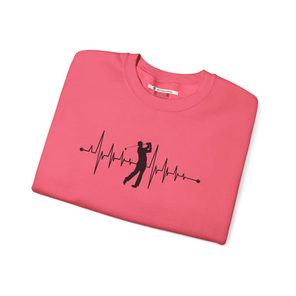 Golf Heartbeat (Adult Unisex Crewneck Sweatshirt)