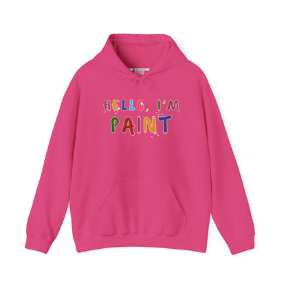 Matching Couple's Set -- Hello, I'm Paint (Adult Unisex Hooded Sweatshirt)