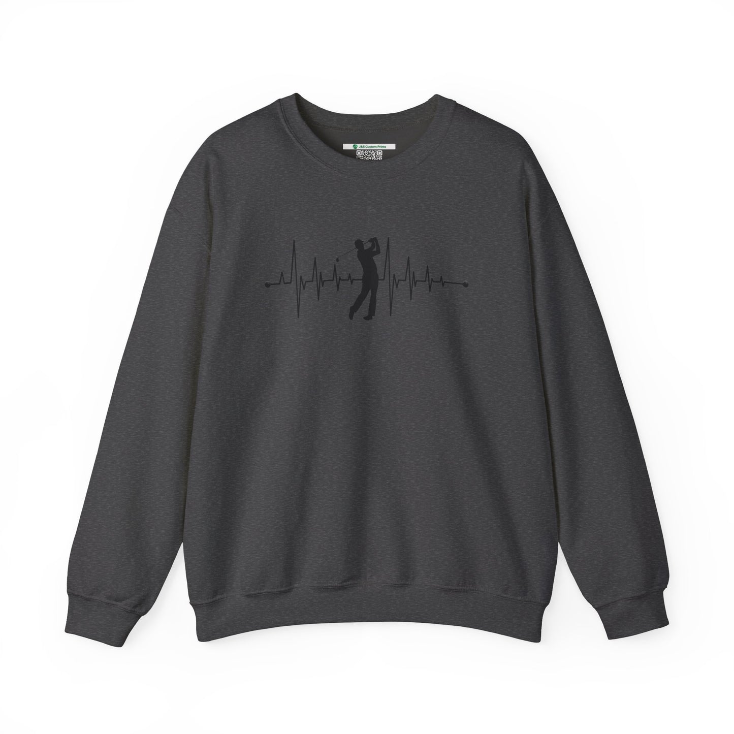 Golf Heartbeat (Adult Unisex Crewneck Sweatshirt)