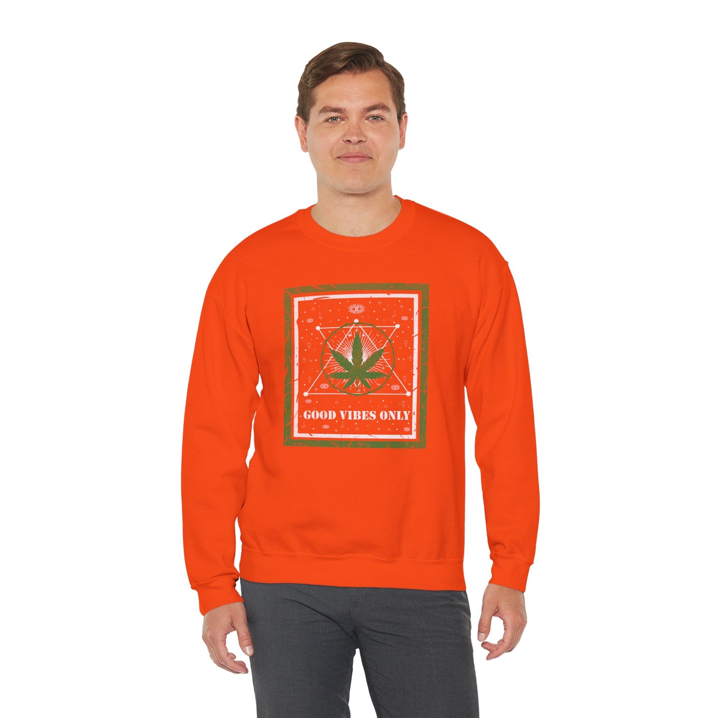 Cannabis -- Good Vibes Only (Adult Unisex Crewneck Sweatshirt)