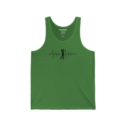 Golf Heartbeat (Adult Unisex Tank Top)