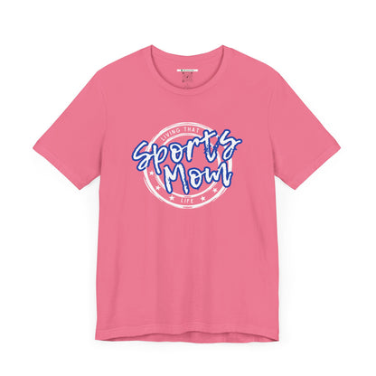 Sports Mom -- Blue Font (Adult Unisex Tee)