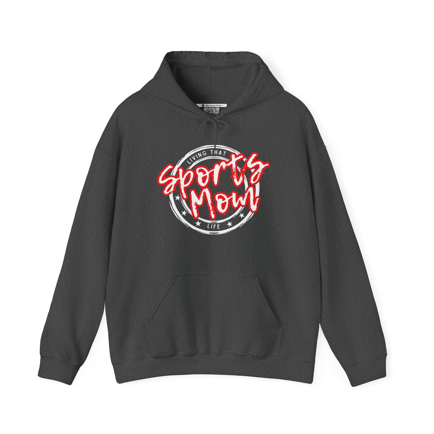 Sports Mom -- Red Font (Adult Unisex Hooded Sweatshirt)