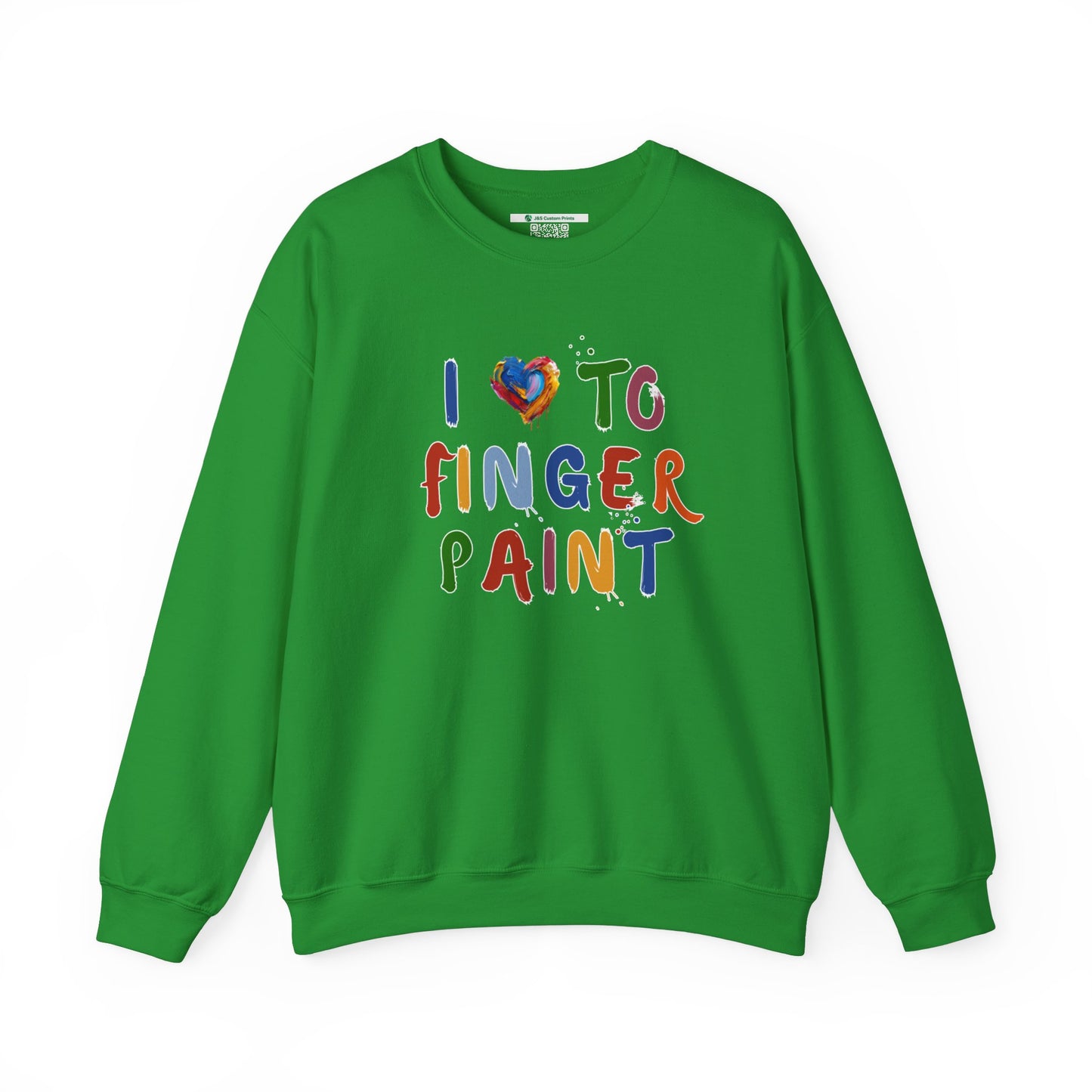 Matching Couple's Set -- I Love to Fingerpaint (Adult Unisex Crewneck Sweatshirt)
