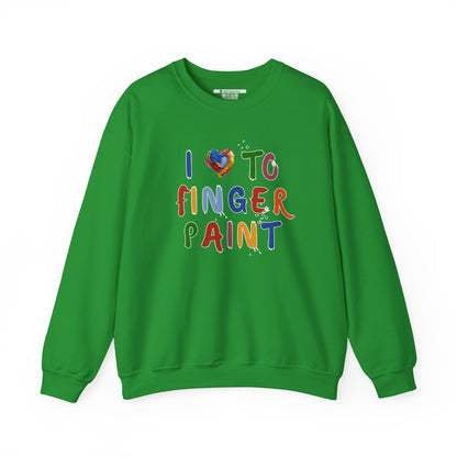 Matching Couple's Set -- I Love to Fingerpaint (Adult Unisex Crewneck Sweatshirt)
