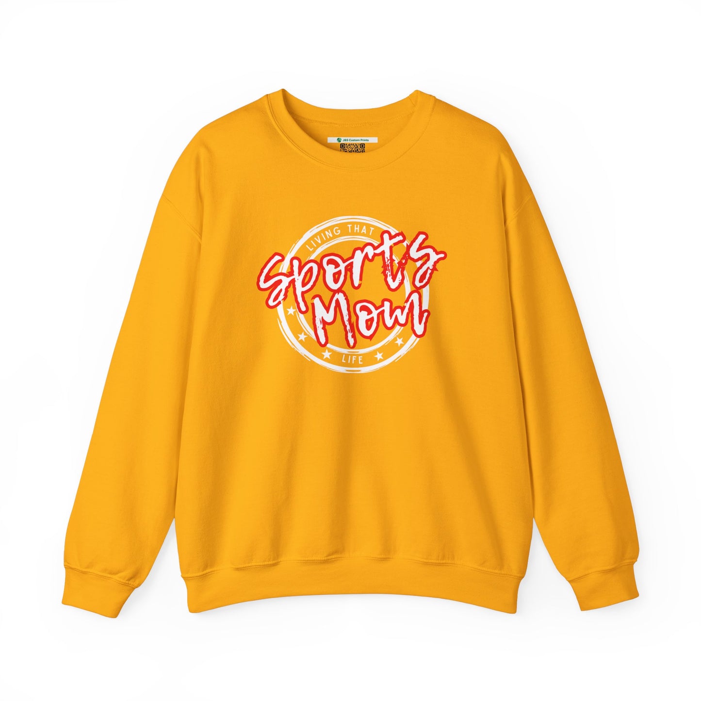 Sports Mom -- Red Font (Adult Unisex Crewneck Sweatshirt)
