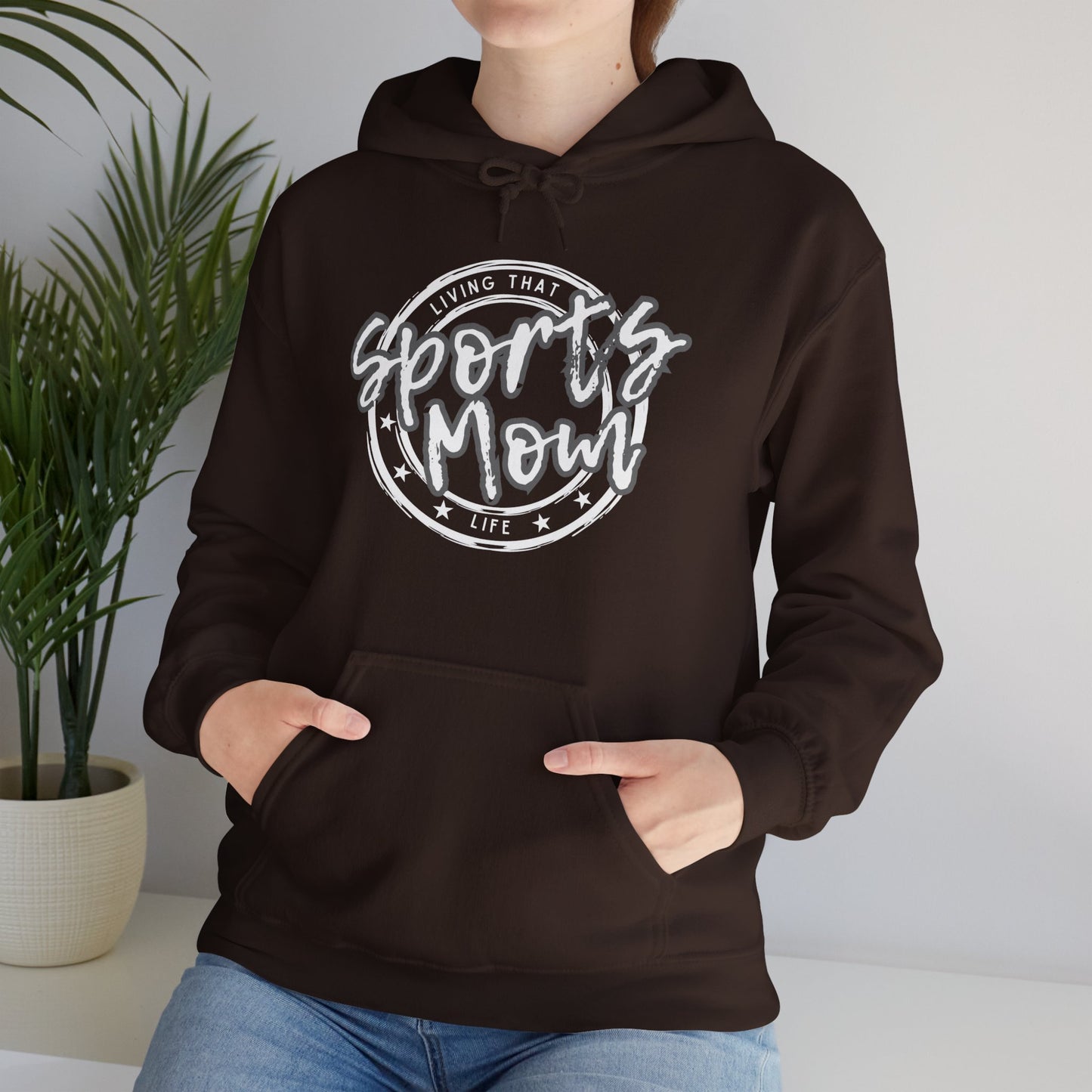 Sports Mom -- Gray Font (Adult Unisex Hooded Sweatshirt)