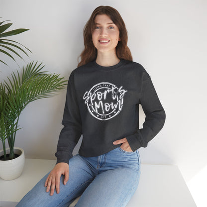 Sports Mom -- Gray Font (Adult Unisex Crewneck Sweatshirt)