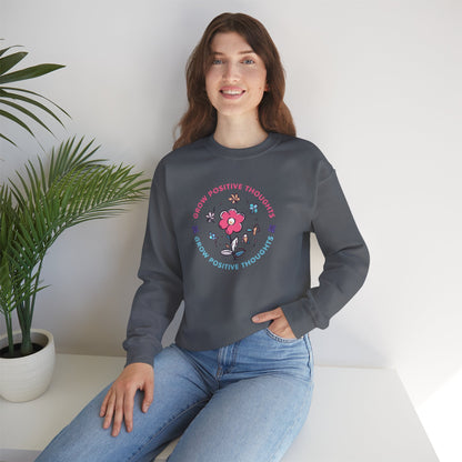 Grow Positive Thoughts Crewneck Sweatshirt - Unisex Heavy Blend