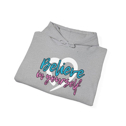 Believe In Yourself -- Blue/Pink (Adult Unisex Hooded Sweatshirt)