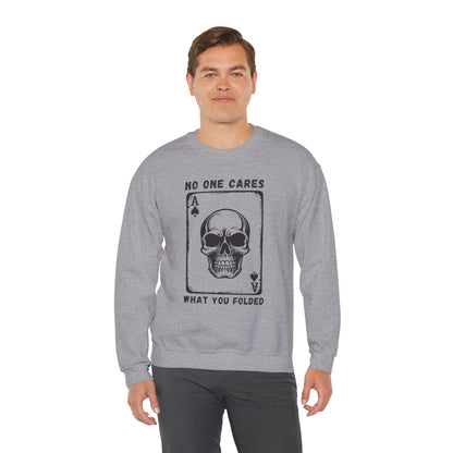 No One Cares What You Folded (Adult Unisex Crewneck Sweatshirt)