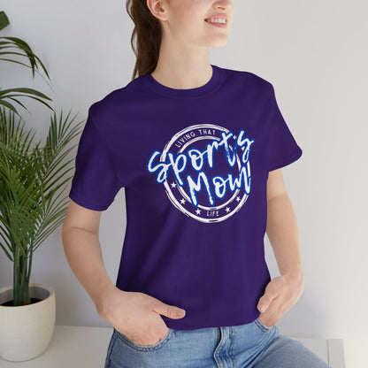 Sports Mom -- Blue Font (Adult Unisex Tee)