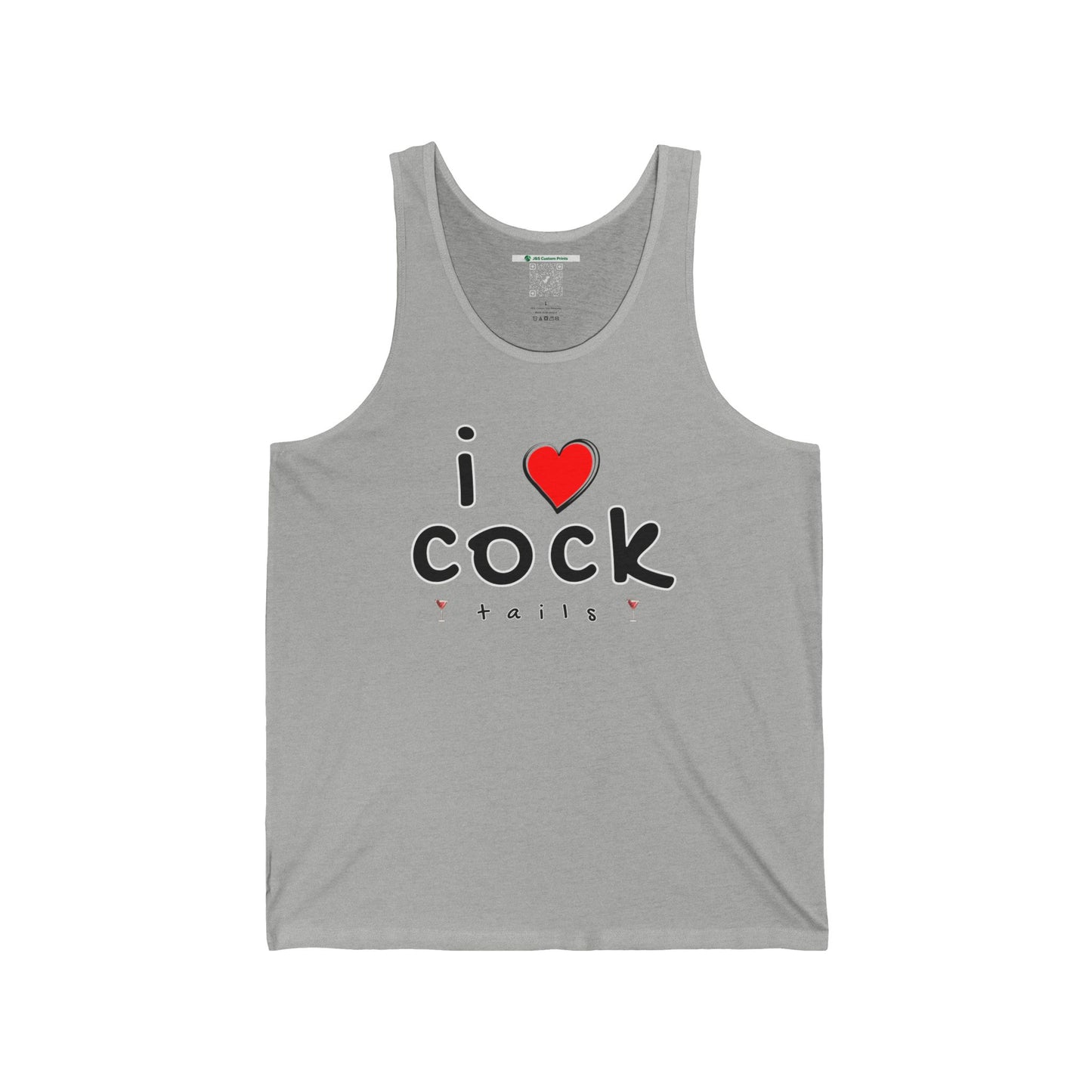 I Love Cocktails -- Playful Font (Adult Unisex Tank Top)