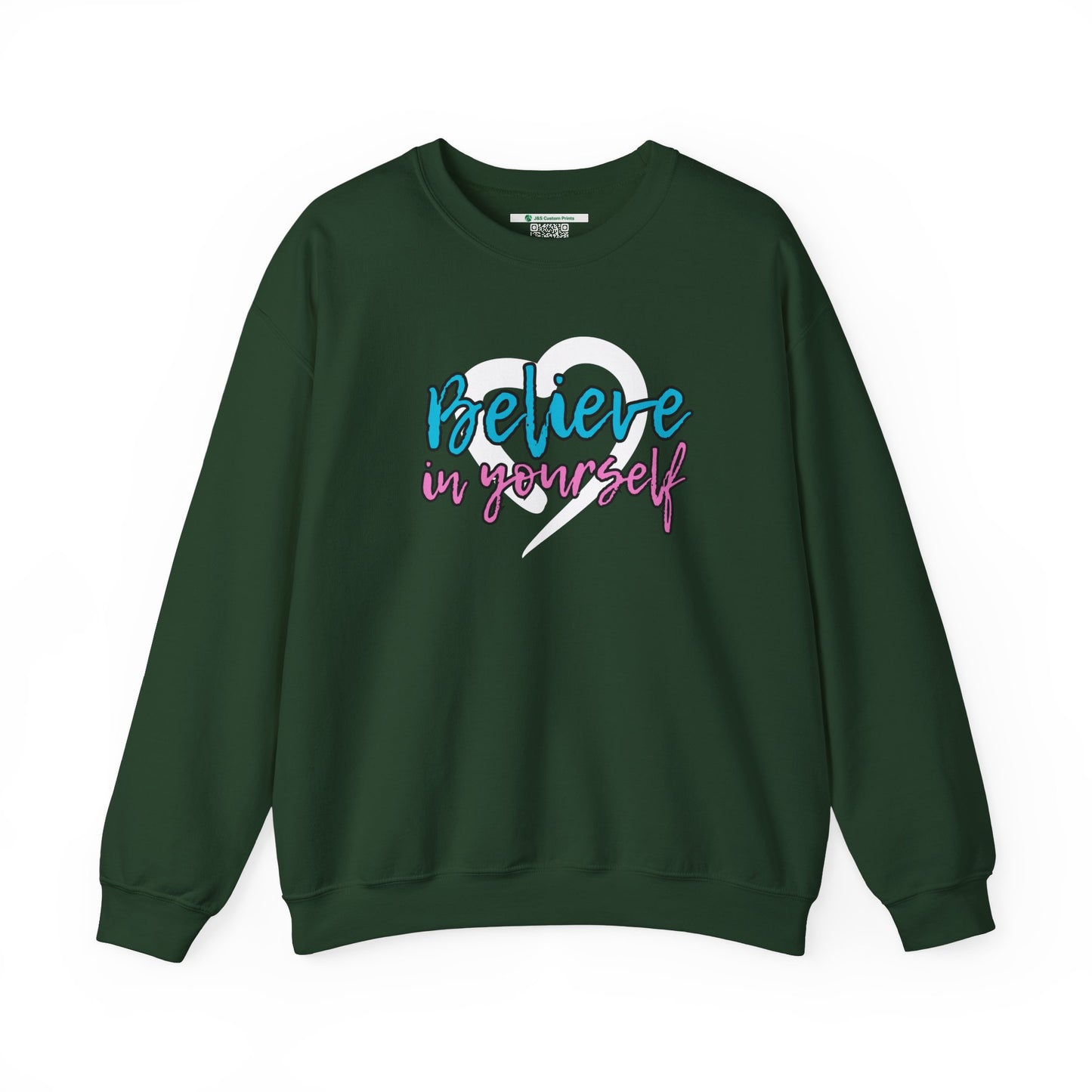 Believe In Yourself -- Blue/Pink (Adult Unisex Crewneck Sweatshirt)