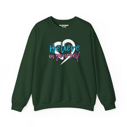 Believe In Yourself -- Blue/Pink (Adult Unisex Crewneck Sweatshirt)