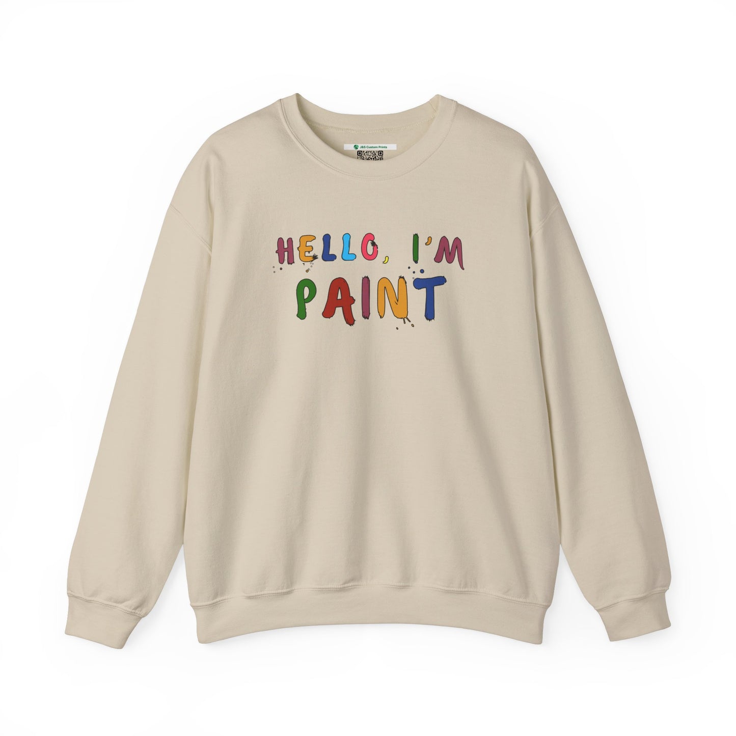Matching Couple's Set -- Hello, I'm Paint (Adult Unisex Crewneck Sweatshirt)