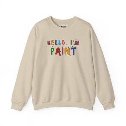 Matching Couple's Set -- Hello, I'm Paint (Adult Unisex Crewneck Sweatshirt)