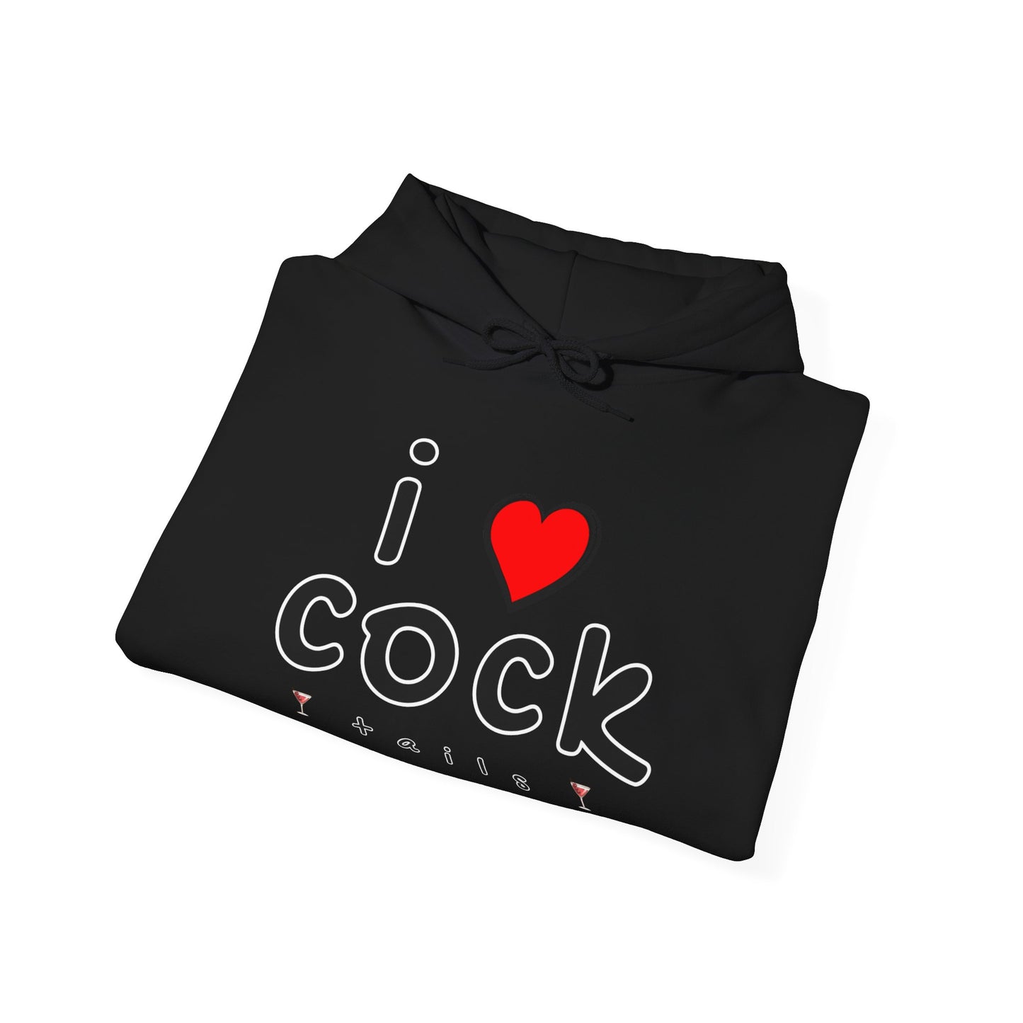 I Love Cocktails -- Playful Font (Adult Unisex Hooded Sweatshirt)