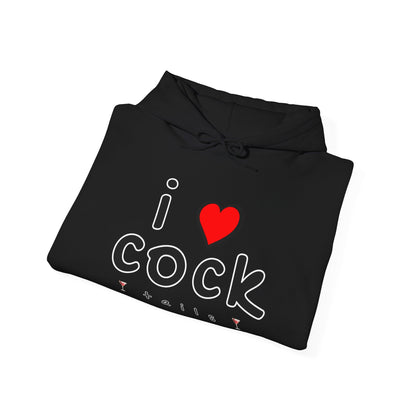 I Love Cocktails -- Playful Font (Adult Unisex Hooded Sweatshirt)