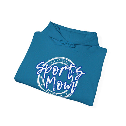 Sports Mom -- Blue Font (Adult Unisex Hooded Sweatshirt)