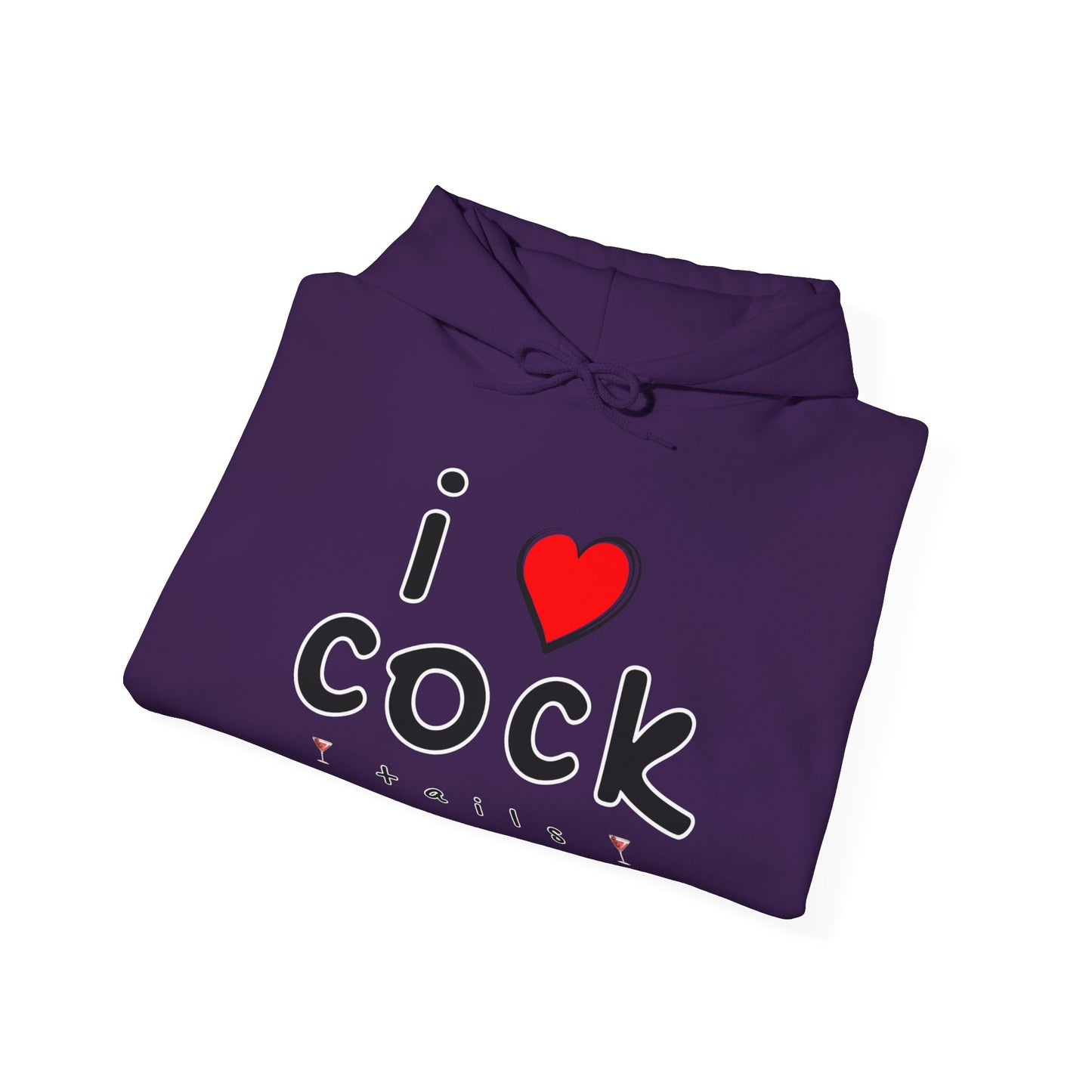 I Love Cocktails -- Playful Font (Adult Unisex Hooded Sweatshirt)