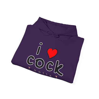 I Love Cocktails -- Playful Font (Adult Unisex Hooded Sweatshirt)
