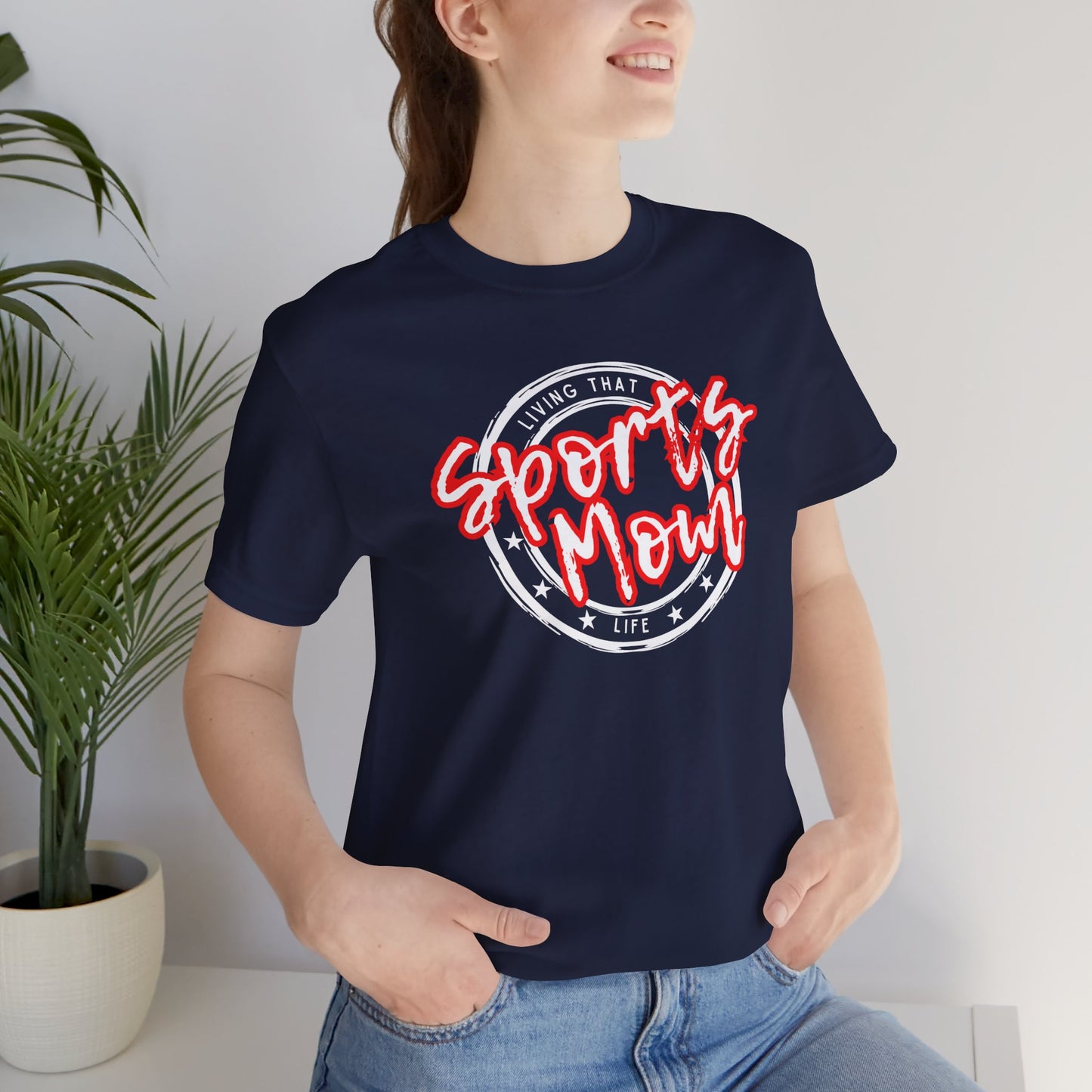 Sports Mom -- Red Font (Adult Unisex Tee)