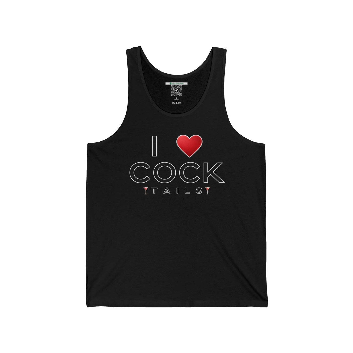 I Love Cocktails -- Simple Font (Adult Unisex Tank Top)