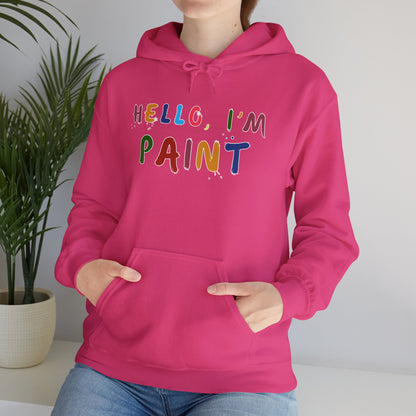 Matching Couple's Set -- Hello, I'm Paint (Adult Unisex Hooded Sweatshirt)