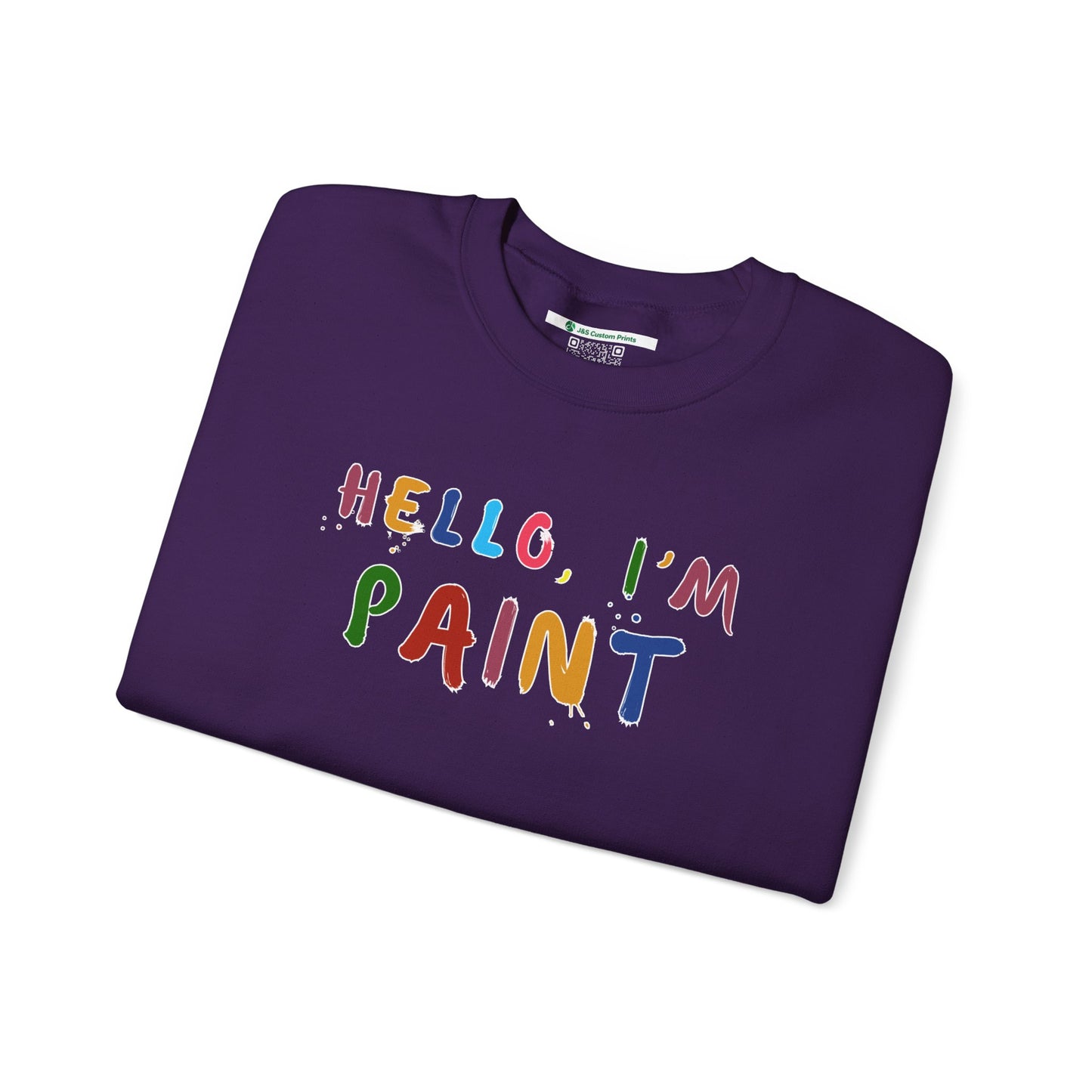 Matching Couple's Set -- Hello, I'm Paint (Adult Unisex Crewneck Sweatshirt)