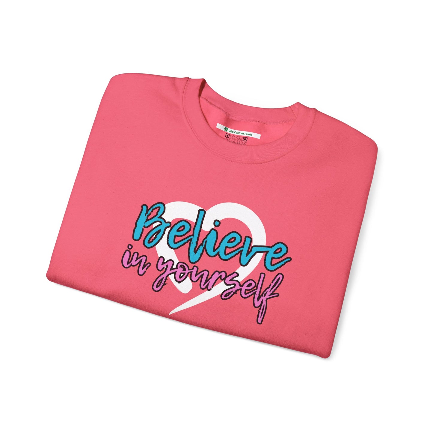 Believe In Yourself -- Blue/Pink (Adult Unisex Crewneck Sweatshirt)