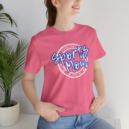 Sports Mom -- Blue Font (Adult Unisex Tee)