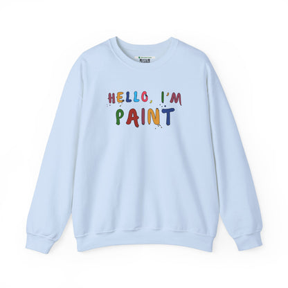 Matching Couple's Set -- Hello, I'm Paint (Adult Unisex Crewneck Sweatshirt)