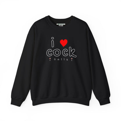 I Love Cocktails -- Playful Font (Adult Unisex Crewneck Sweatshirt)