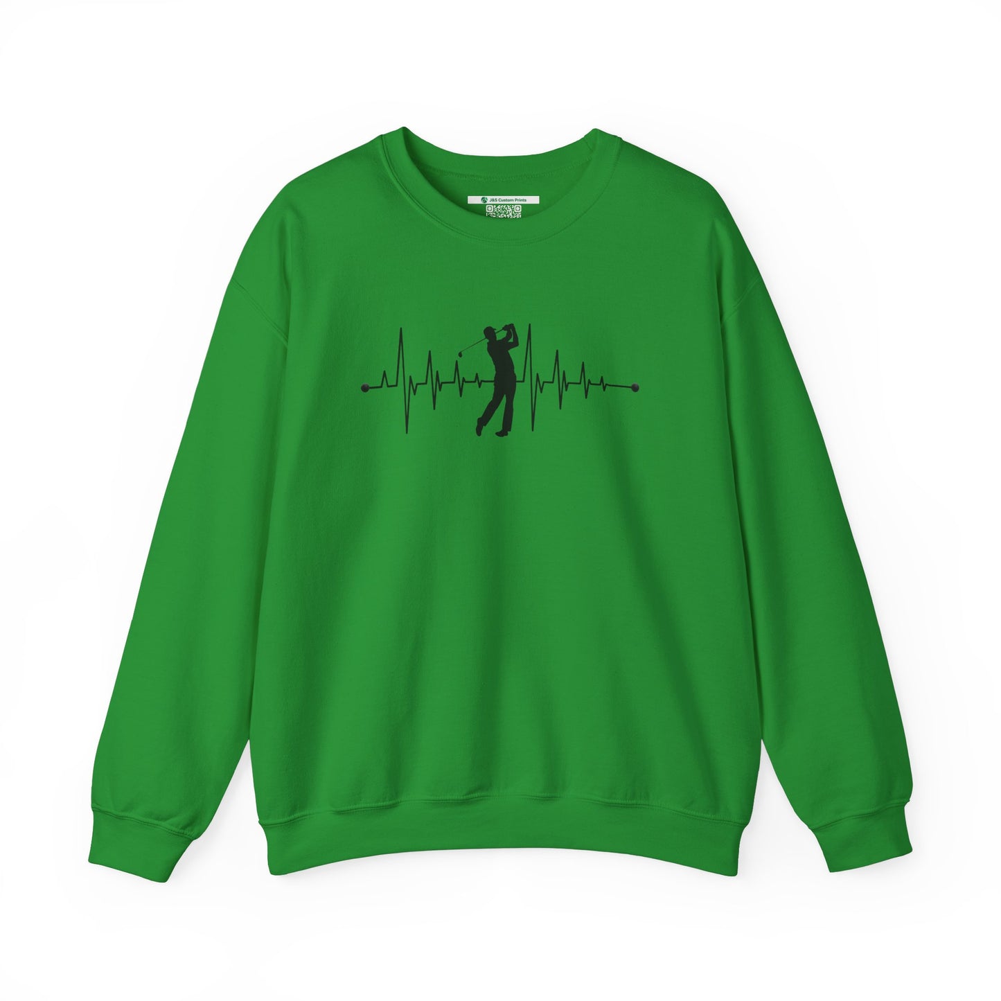 Golf Heartbeat (Adult Unisex Crewneck Sweatshirt)