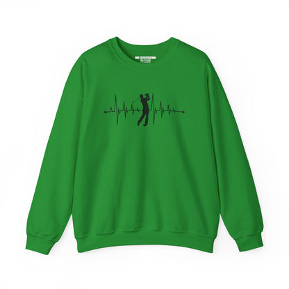 Golf Heartbeat (Adult Unisex Crewneck Sweatshirt)
