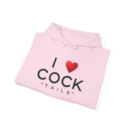 I Love Cocktails -- Simple Font (Adult Unisex Hooded Sweatshirt)